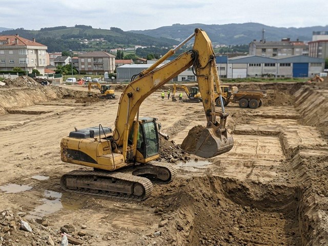 Vaciado de solar para obra nueva en O Porriño